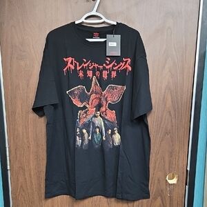 Cakeworthy Size XL Black Stranger Things Graphic T-Shirt Dress
